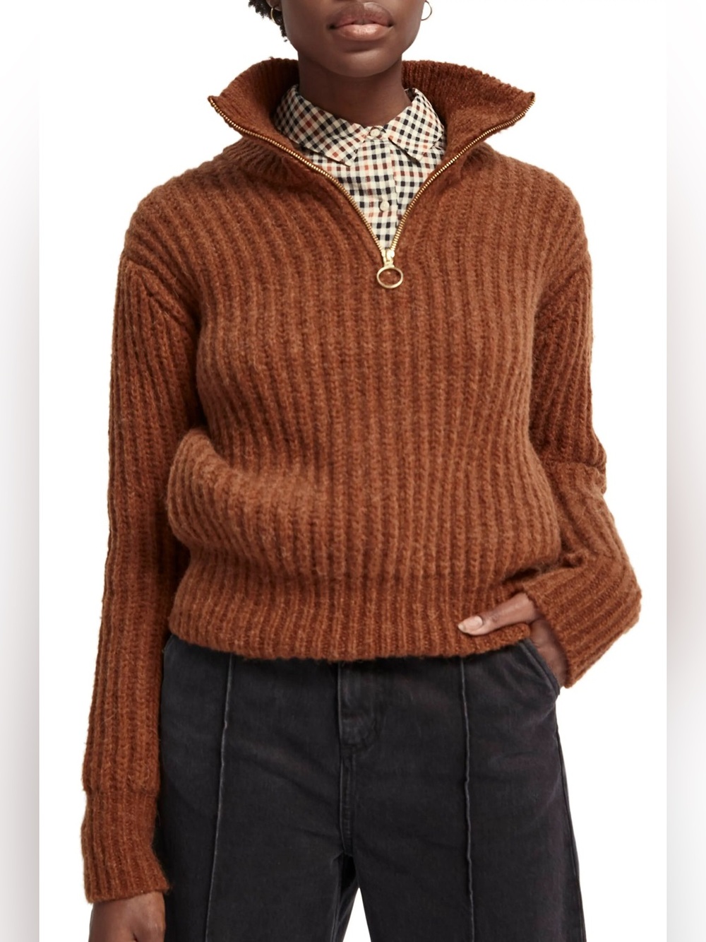 Scotch & Soda Maison Scotch Half Zip Alpaca Wool Sweater Size XL NWT